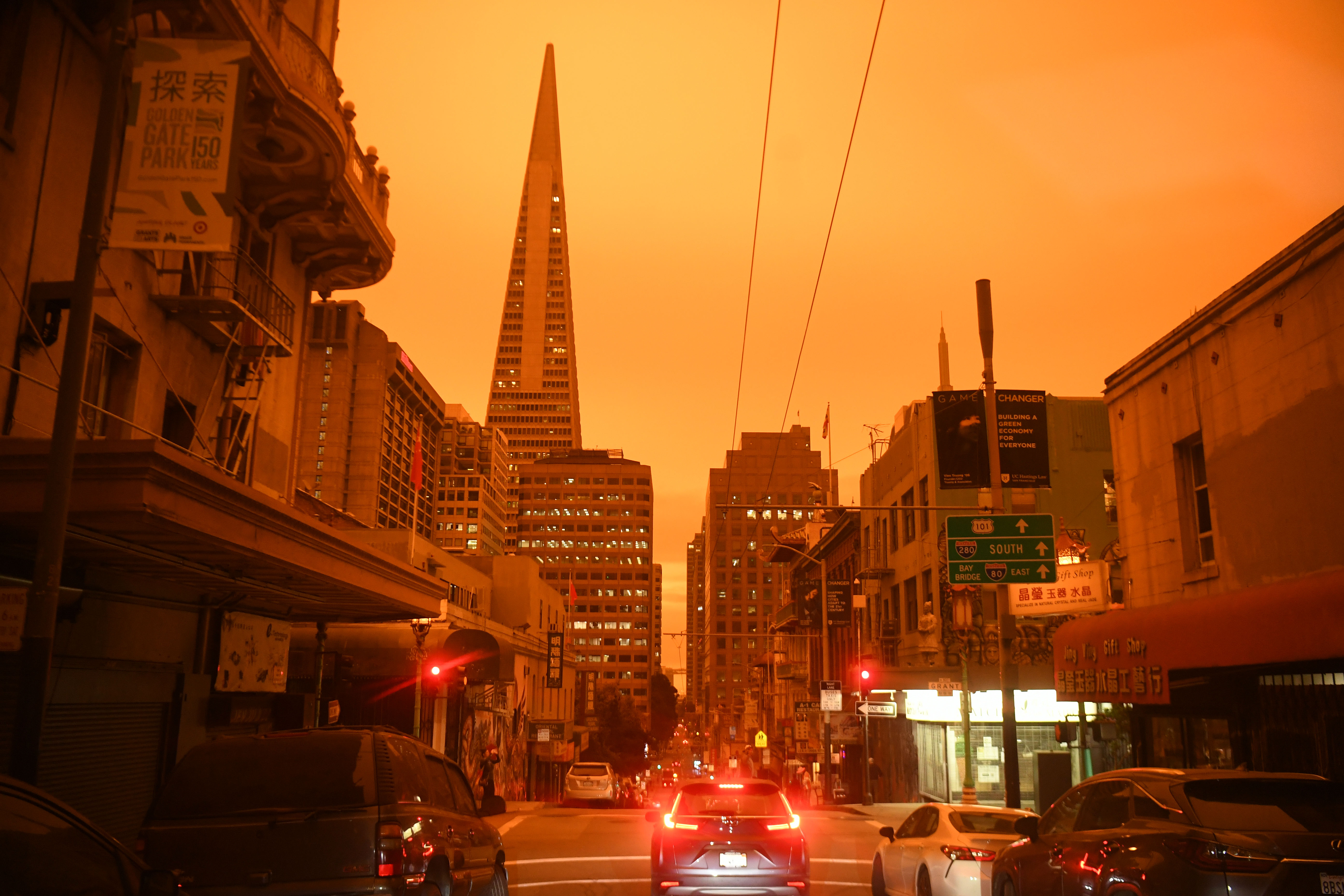 這是9月9日中午拍攝的美國加利福尼亞州舊金山街景。新華社